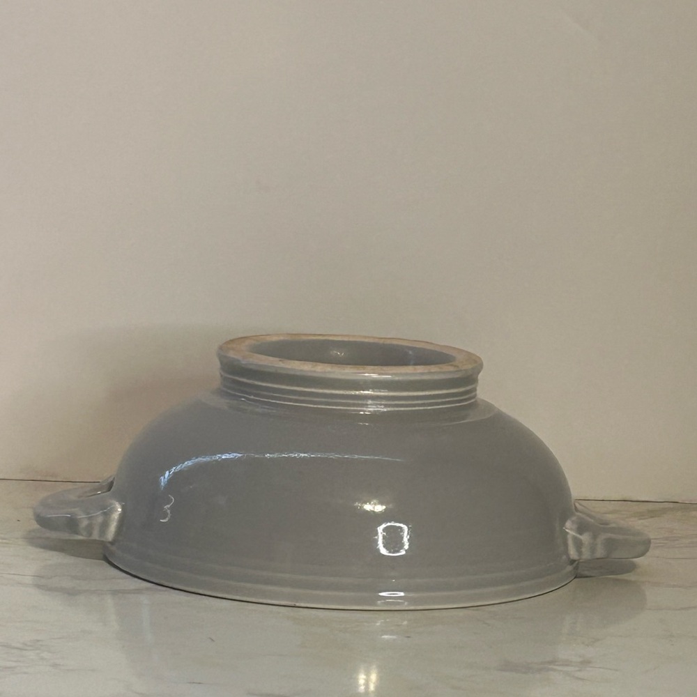 Vintage Fiesta Grey Double Handled Cream Soup Bowl 50’s - Picture 9 of 15